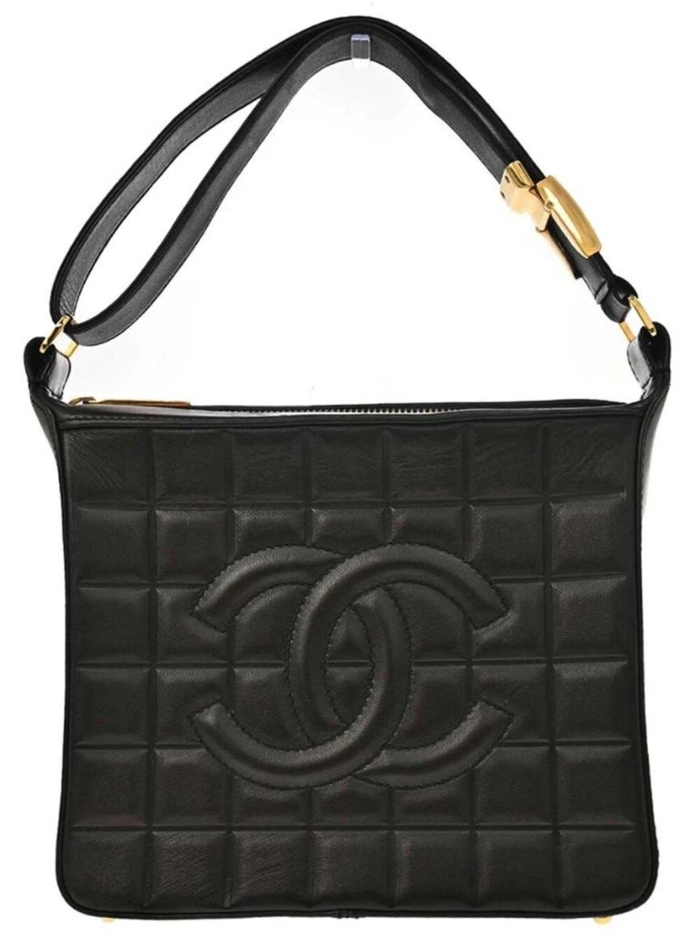 Chanel Black Lambskin Choco Bar Shoulder Bag 179183